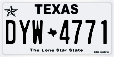 TX license plate DYW4771