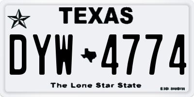 TX license plate DYW4774