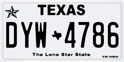 TX license plate DYW4786