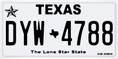 TX license plate DYW4788