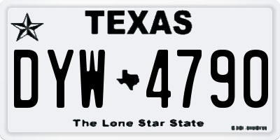 TX license plate DYW4790