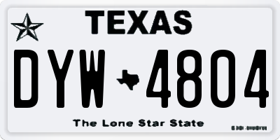 TX license plate DYW4804