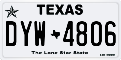 TX license plate DYW4806
