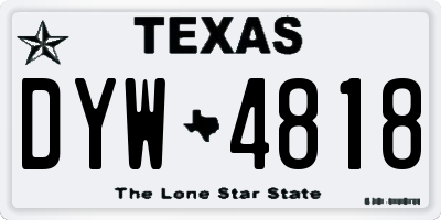TX license plate DYW4818