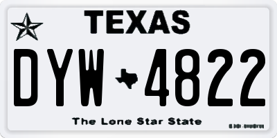 TX license plate DYW4822