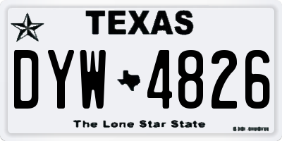 TX license plate DYW4826