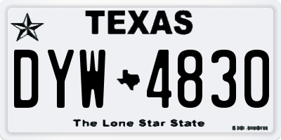 TX license plate DYW4830