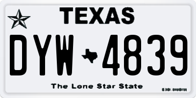 TX license plate DYW4839