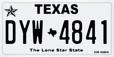 TX license plate DYW4841