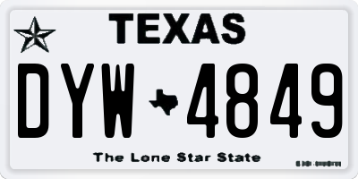 TX license plate DYW4849