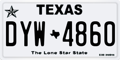 TX license plate DYW4860