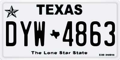 TX license plate DYW4863