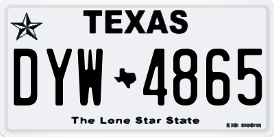 TX license plate DYW4865