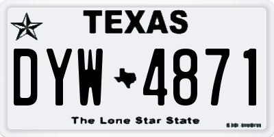 TX license plate DYW4871