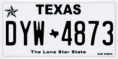 TX license plate DYW4873