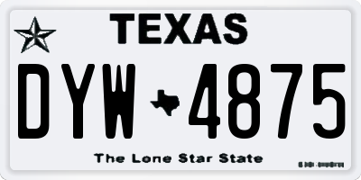 TX license plate DYW4875