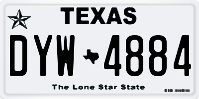 TX license plate DYW4884
