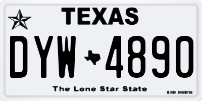 TX license plate DYW4890