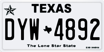 TX license plate DYW4892