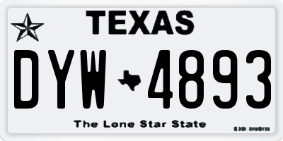 TX license plate DYW4893
