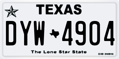 TX license plate DYW4904