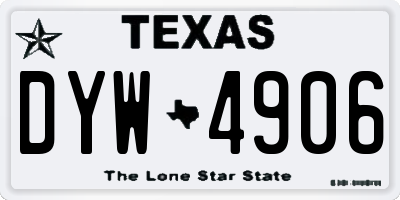 TX license plate DYW4906