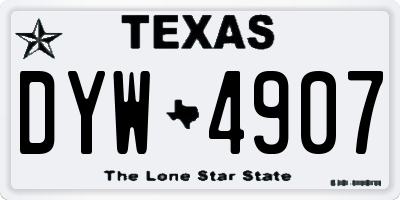 TX license plate DYW4907