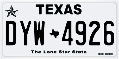 TX license plate DYW4926