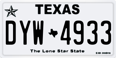 TX license plate DYW4933