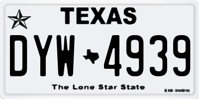 TX license plate DYW4939