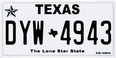 TX license plate DYW4943