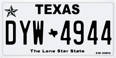 TX license plate DYW4944