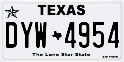 TX license plate DYW4954