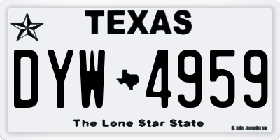 TX license plate DYW4959