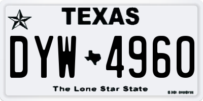 TX license plate DYW4960