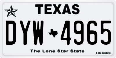 TX license plate DYW4965