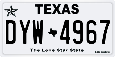 TX license plate DYW4967