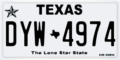 TX license plate DYW4974