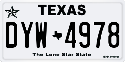 TX license plate DYW4978