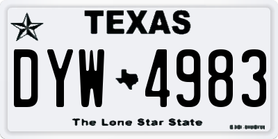 TX license plate DYW4983