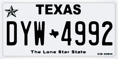 TX license plate DYW4992