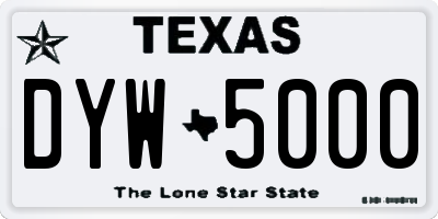 TX license plate DYW5000