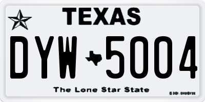 TX license plate DYW5004