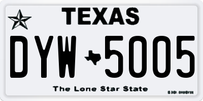 TX license plate DYW5005