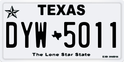 TX license plate DYW5011