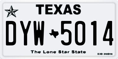 TX license plate DYW5014