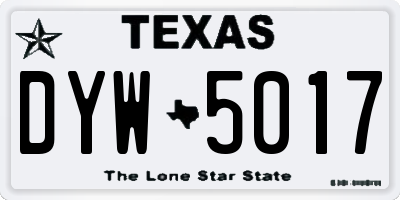 TX license plate DYW5017