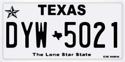 TX license plate DYW5021
