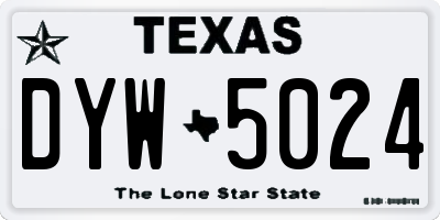 TX license plate DYW5024