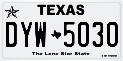 TX license plate DYW5030